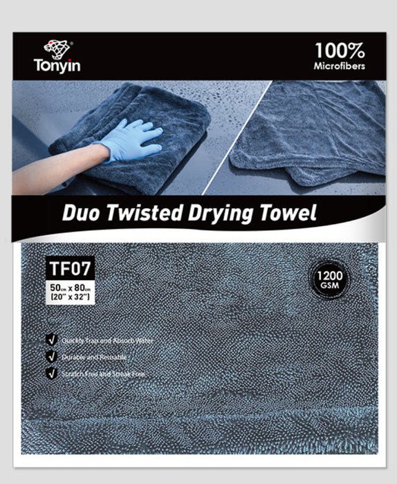 MICROFIBER DUO TWISTED DRYING TOWEL (50x80cm 1200gsm)