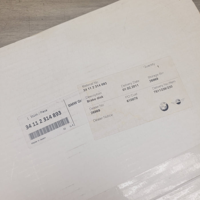BMW 34 11 2 314 893 Brake Disk