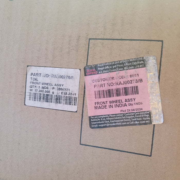 RAJ00278/B Front Wheel Assembly